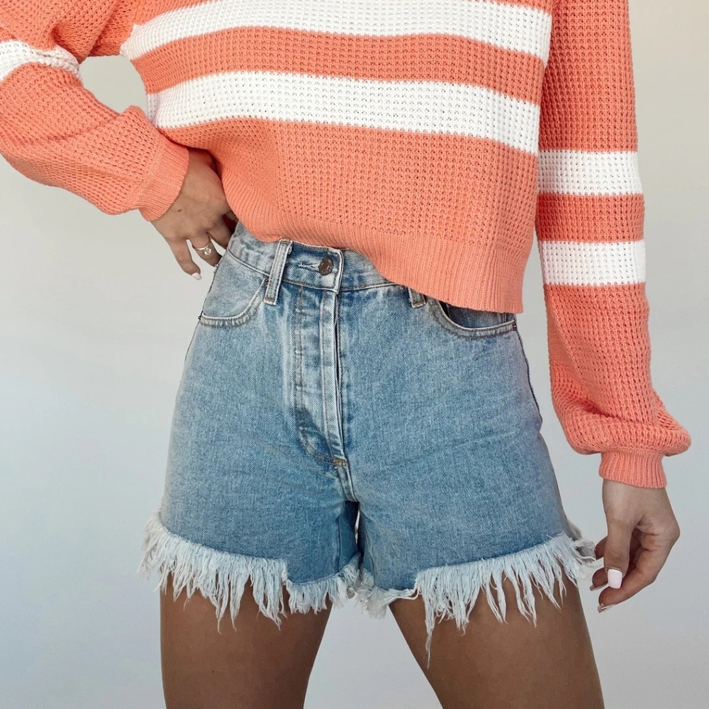High Rise Denim Shorts - Picture 2 of 3